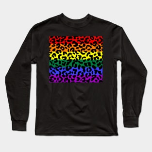 Leopard Print Pride Flag Long Sleeve T-Shirt